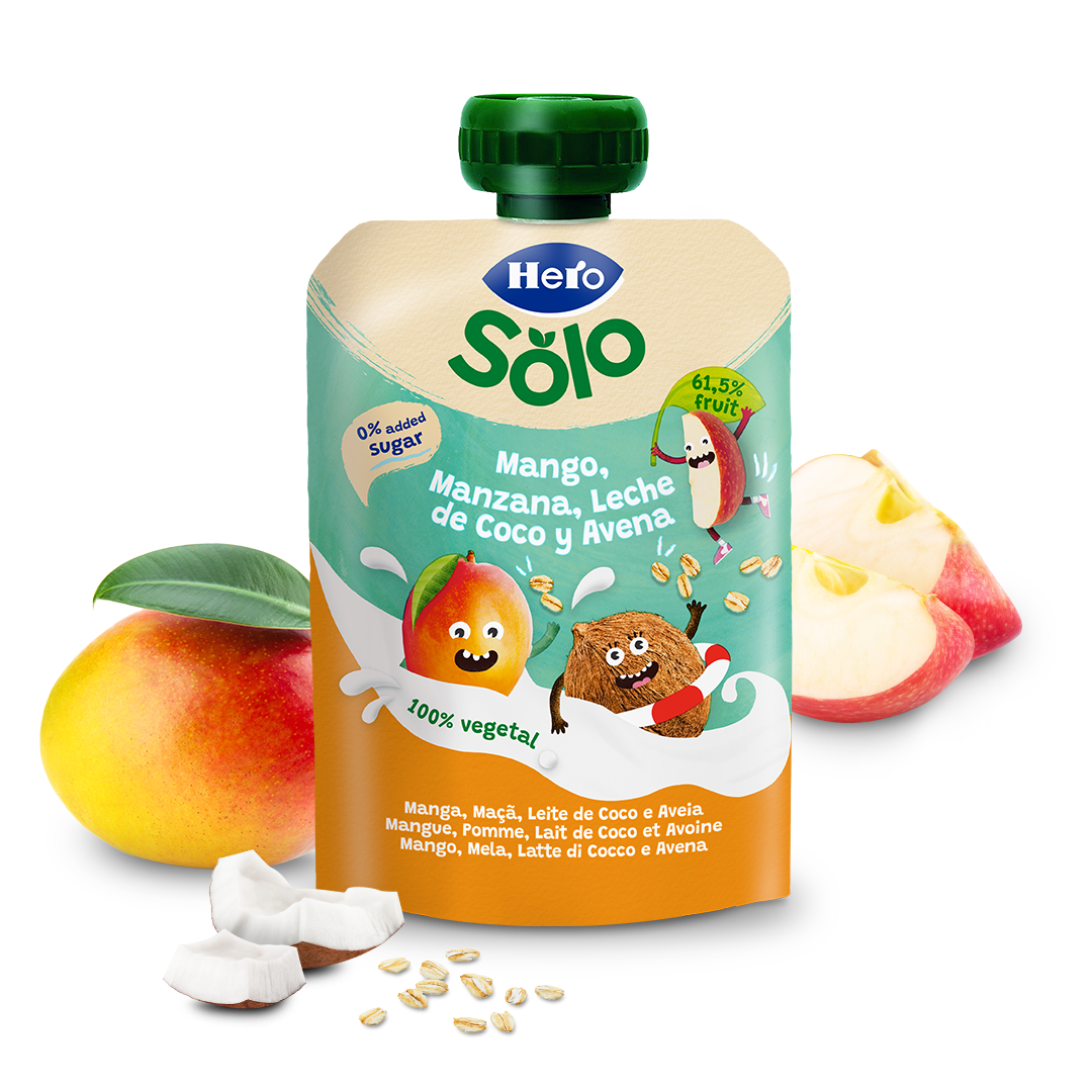 Bolsita Hero Solo mango, manzana, leche de coco y avena