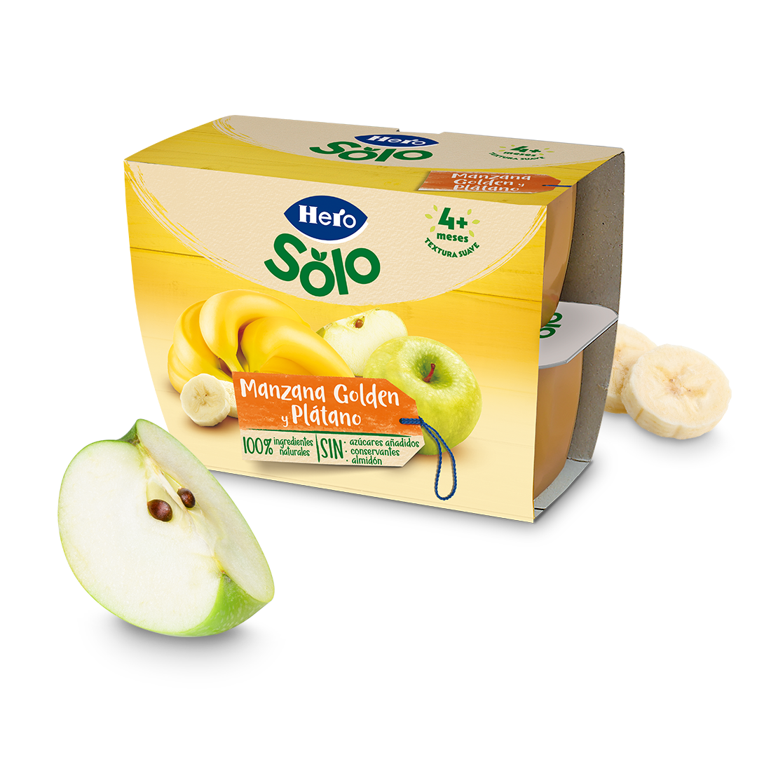 Tarrinas Hero Solo de Manzana Golden y Plátano